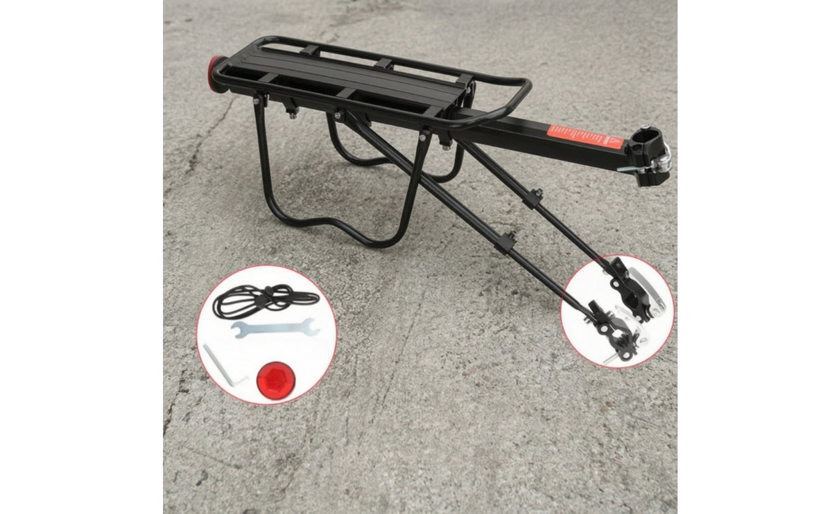 Quick Release Rear Bike Rack with Reflector Reflective Rear Bike Rack Sturdy Long-Lasting for Touring, Outdoor Cycling