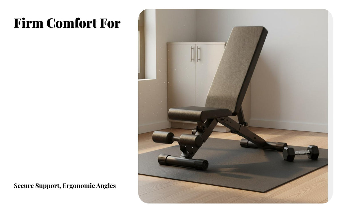 Space Saving Sit up Bench Heavy Duty Steel Frame Foldable Exercise Bench High-Density Foam Padding Slip-Resistant Surface for Apartment