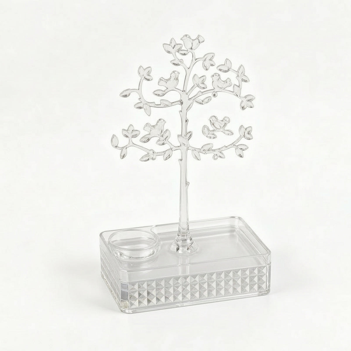 Jewelry Organizer with Tray Freestanding Jewelry Stand with Tray Accessory Display Stand Stylish Space-Saving for Women, Vanity