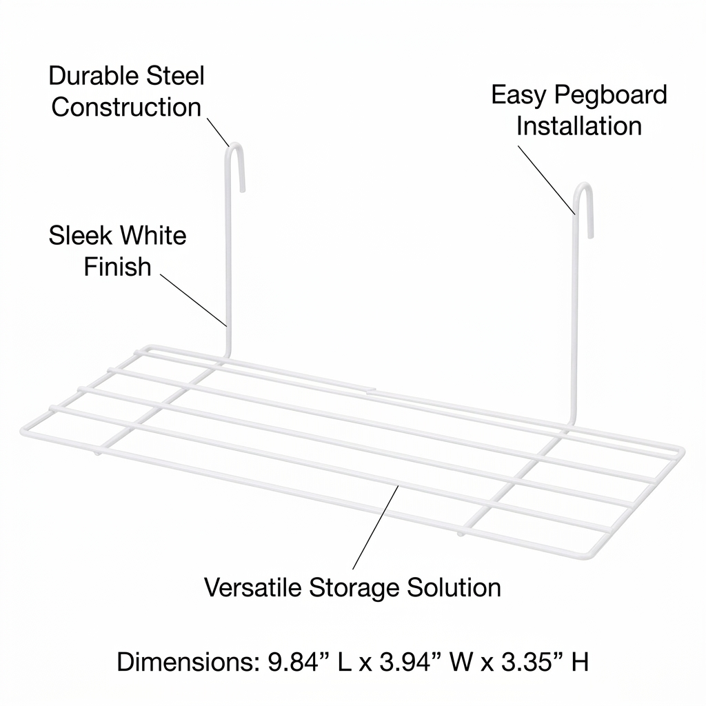 Reinforced Pegboard Wall Baskets, Metal Wire Pegboard Organizer, Black Metal Peg Board, Peg Board for Retail, Heavy Duty Peg Board Storage