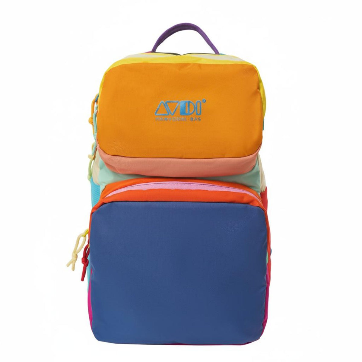 Lightweight Color Block Backpack Adjustable Straps Patchwork Student Rucksack Side Pockets Two-Tier Fashion Daypack Water for Students, Women, Teens, Travel, Casual Outings, Streetwear