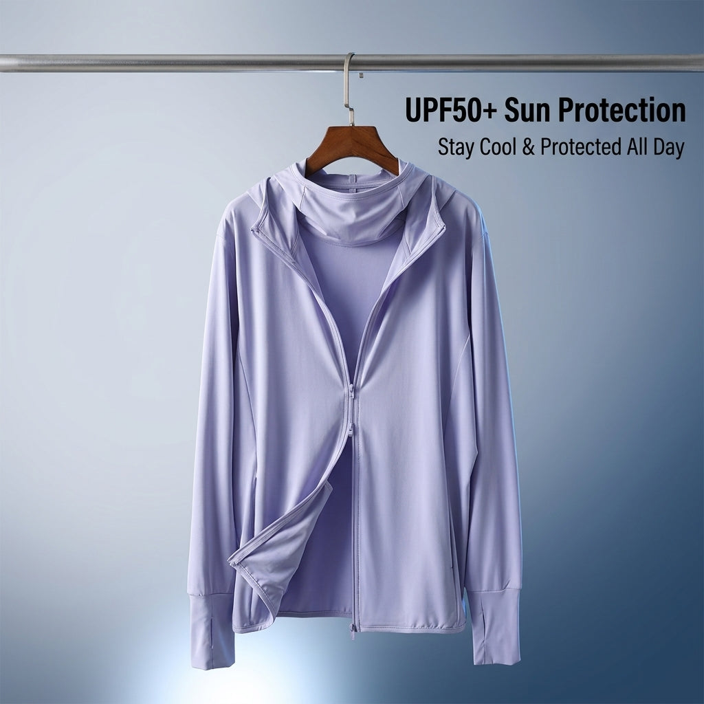 Sun Protection Clothing for Outdoor Activities, Women's Ice Silk Cooling Sunsuit with Breathable Material