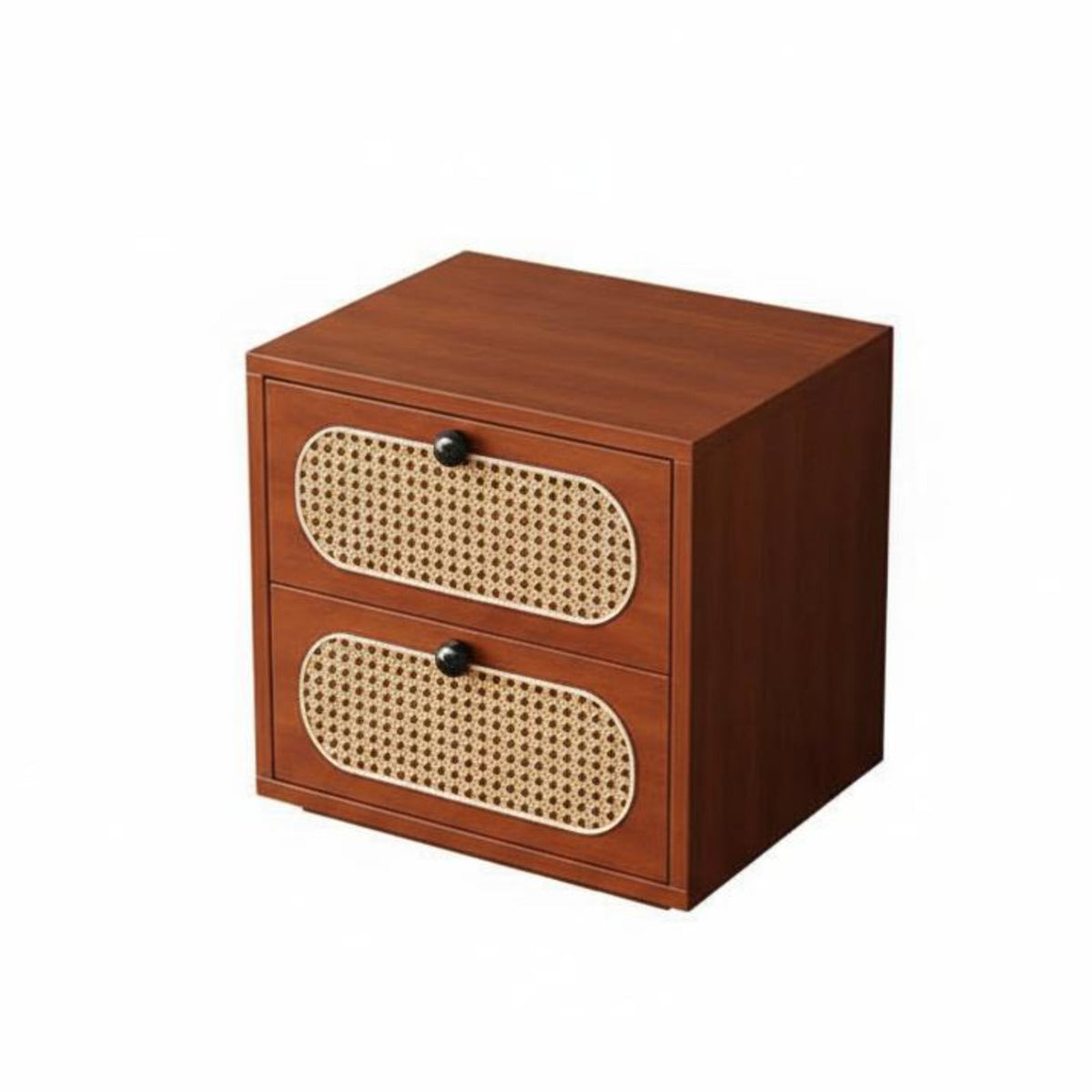 Versatile Use Woven-Front Drawer Unit Sturdy Construction Multi-Drawer Storage Chest Vintage Design Nightstand Space-Saving Design for Apartment Dwellers, Homeowners, Bedroom, Living Room, Hallway, Small Areas
