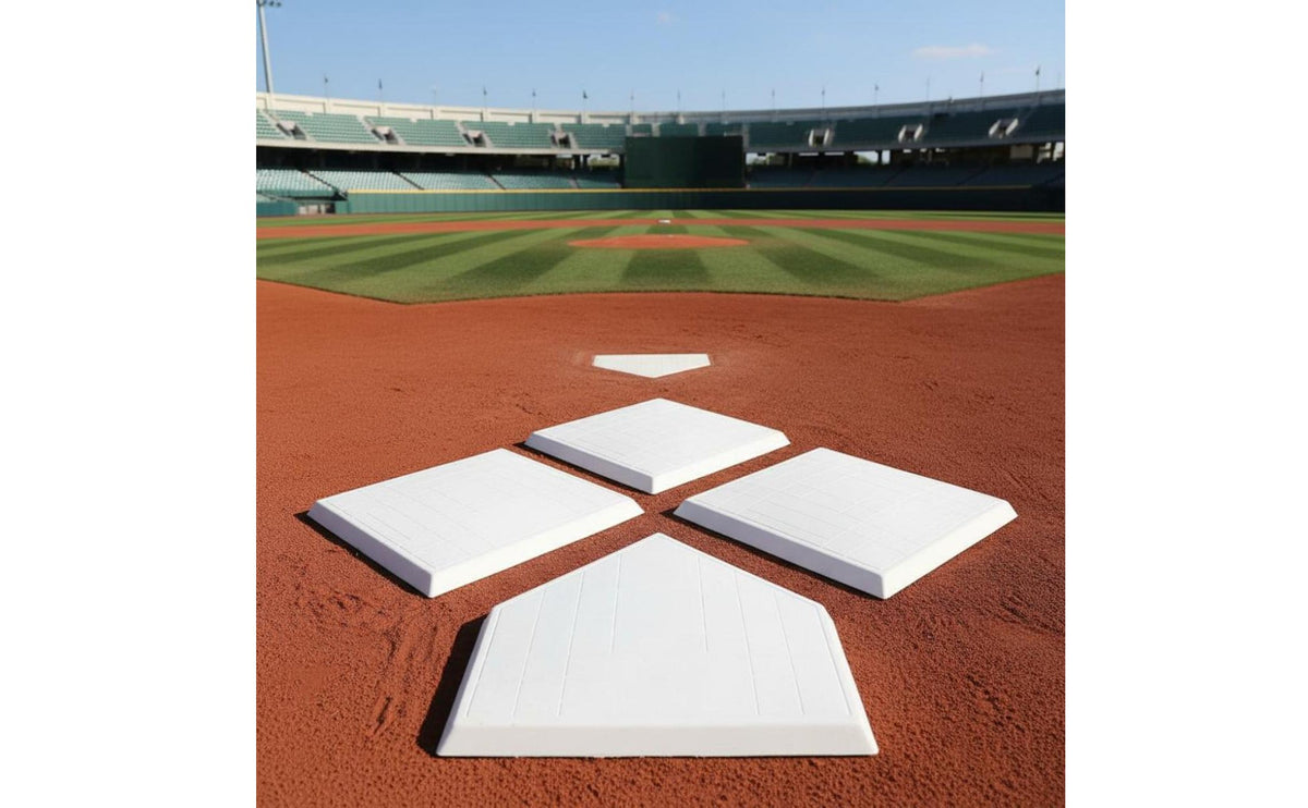 5 Pieces Waterproof Home Plate Bases and Pitcher's Rubber 5 Piece Baseball Base Set for Junior Leagues, Practice, Backyard, Gym Class