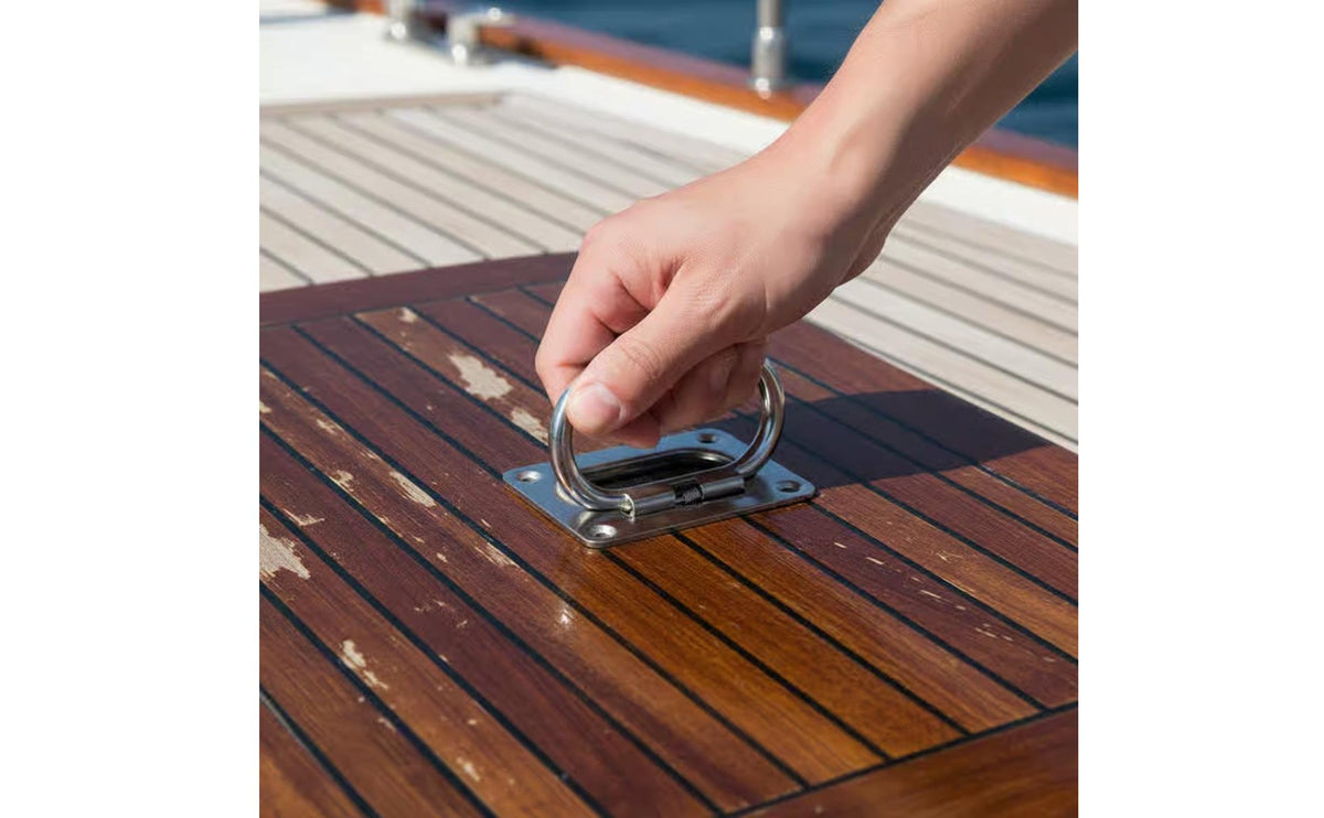 Coil-Driven Loaded Lifting Handle Sturdy Boat Deck Hatch Handle Mirror Polished for DIYers, Floor, Cabinet
