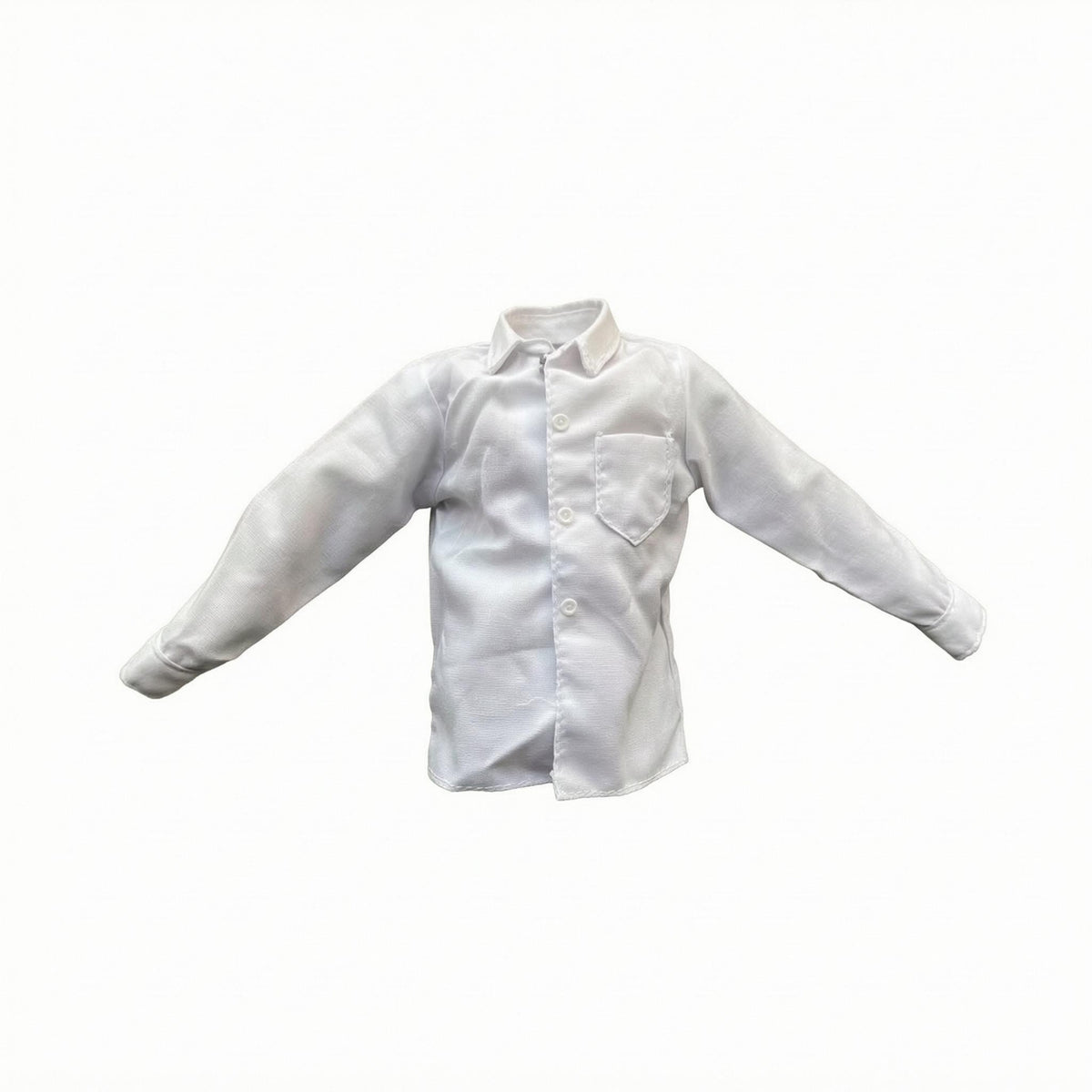 Pointed Collar 1/6 Scale Doll Shirt Long Sleeves Collared Button-up Doll Shirt Chest Pocket Toy Clothing Woven Textile