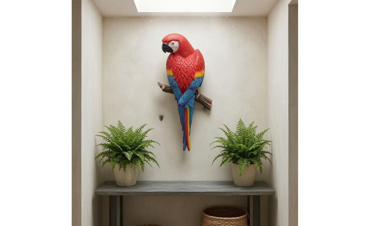 Parrot Wall Sculpture Long Tail Parrot Wall Decor Easy to Hang for Living Room