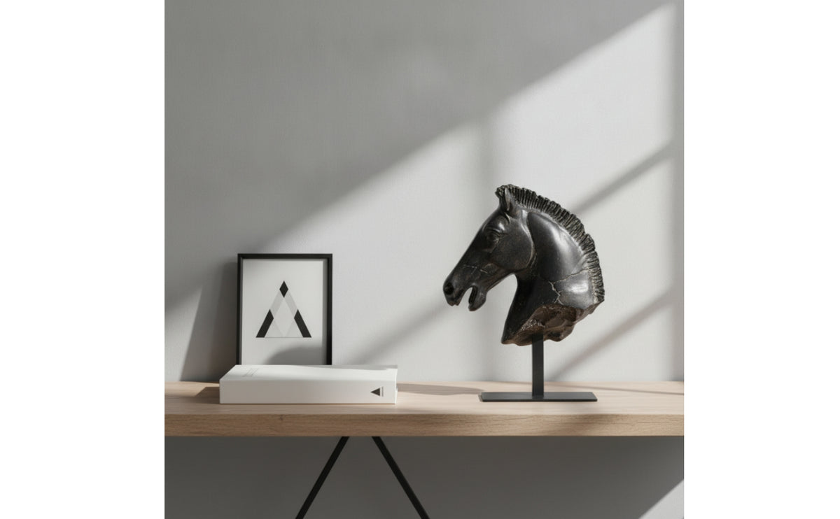 Horse Head Sculpture Antique Style Decor Decorative for Entryway