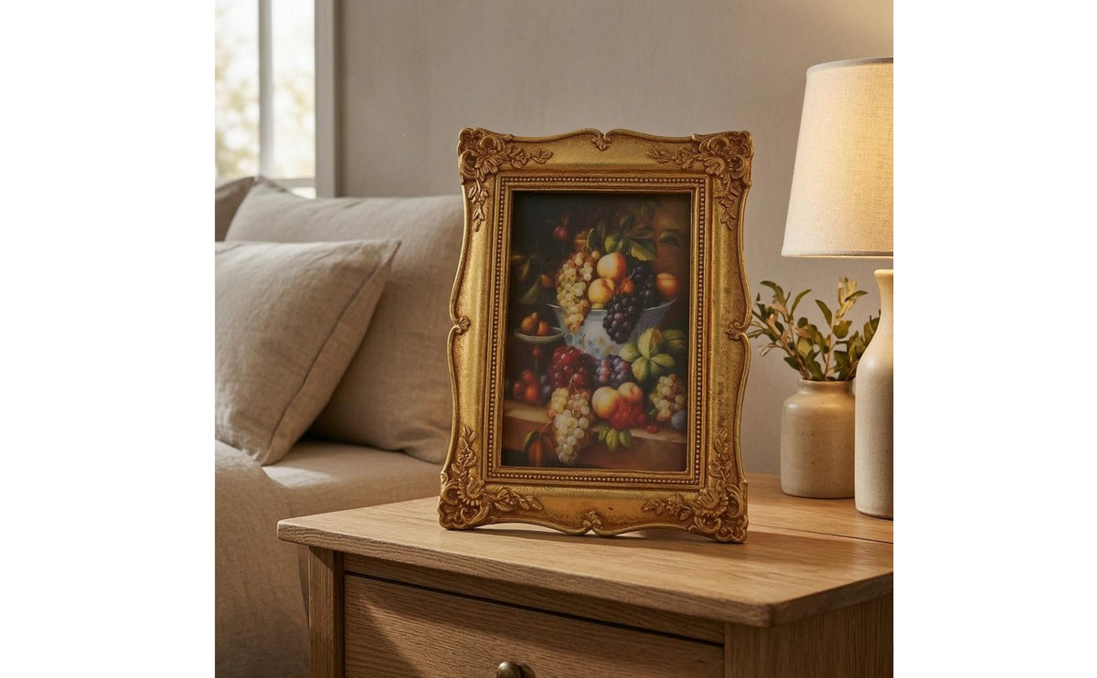 Vintage Gold Frame Floral Scrollwork Home Decor Resin Material for Desk Display