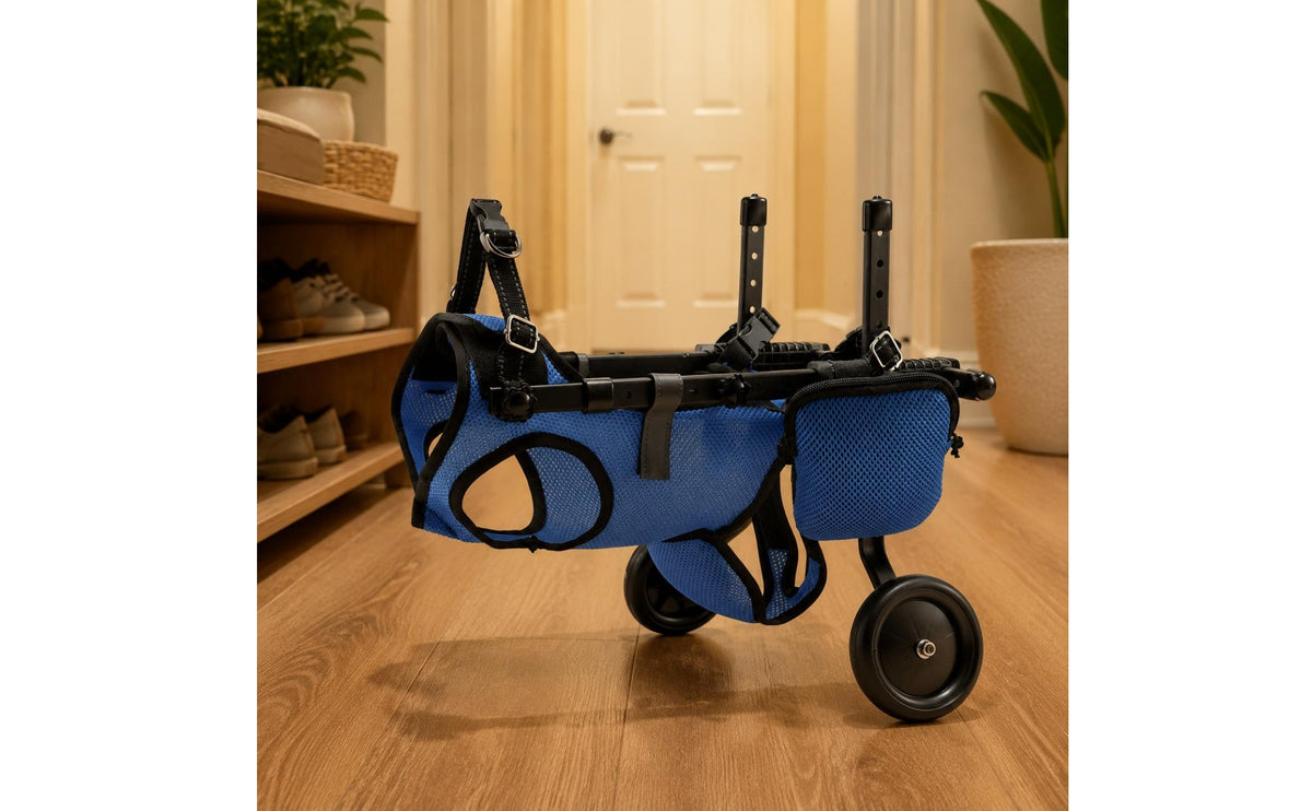 Multi-Adjustable Dog Rehabilitation Cart for Hind Leg Support - Small Dogs