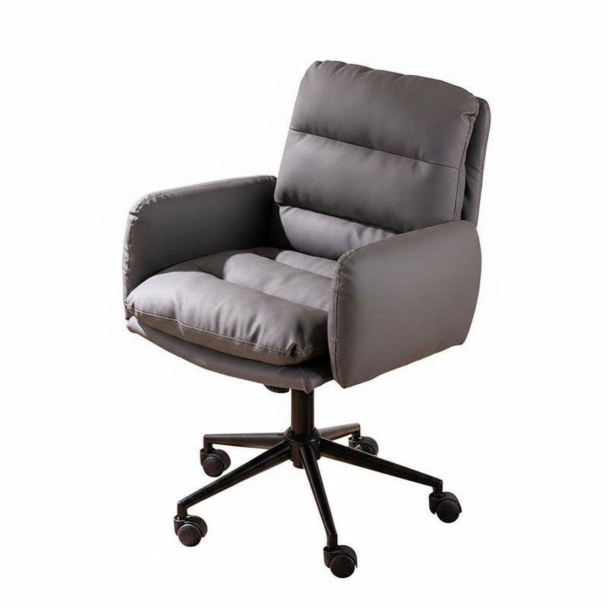 Height Adjustable Armless Upholstered Rolling Chair Ergonomic spine Support Desk Seat 360-Degree rotate Office Furniture contourd spinerest for Students, Home Workers, Adults, Study Room, Nail Salon, Bedroom