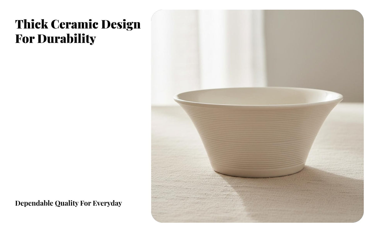 Nordic Minimalist Ceramic Dinnerware Set, Cream Alabaster, Bowl Plate Dish, Elegant