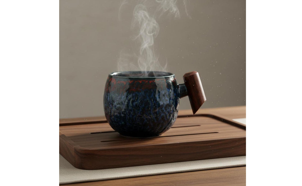 Hammered Ceramic Mug Sturdy Japanese Design Tea Cup Heat-Resistant for Hotel