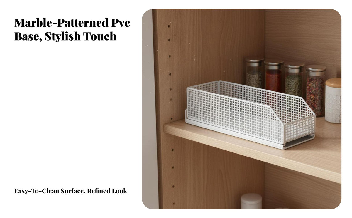 Kitchen Cabinet Pull-out Organizer Space Saving Pull-out Cabinet Basket Large Capacity Sliding Drawer Storage Rack for Pantry, Washroom, Office