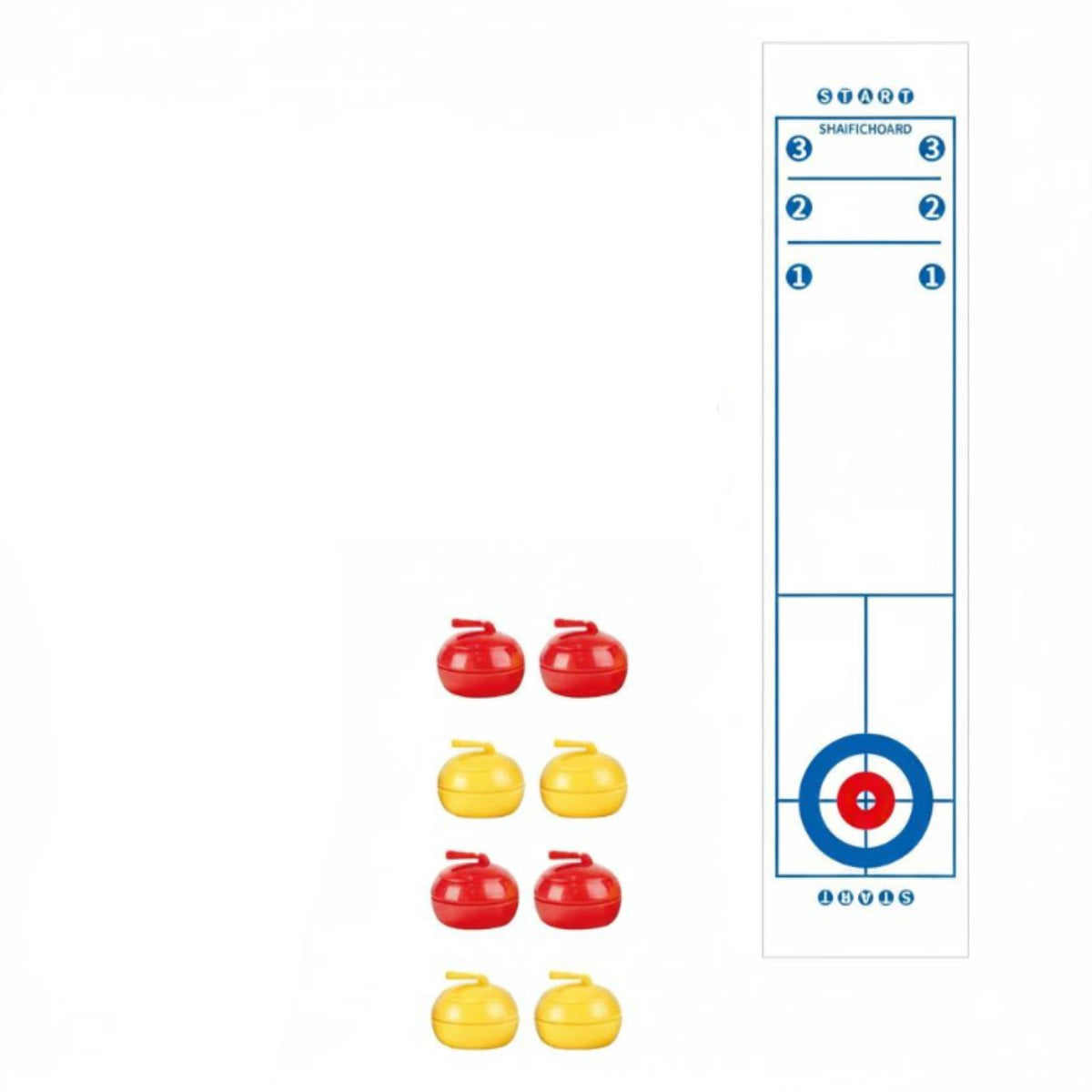 Interactive Table Curling Set 2 Player Battle Tabletop Curling Game Portable Gliding Surface for Families