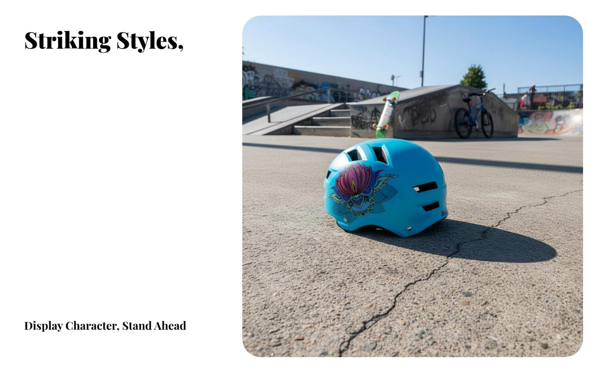 Ventilated Board-Ridingand Design Helmet Solid Shell Protection Versatile-Sport Helmet with Handprint Graphic Impact Resistant Shielded Gear for Males