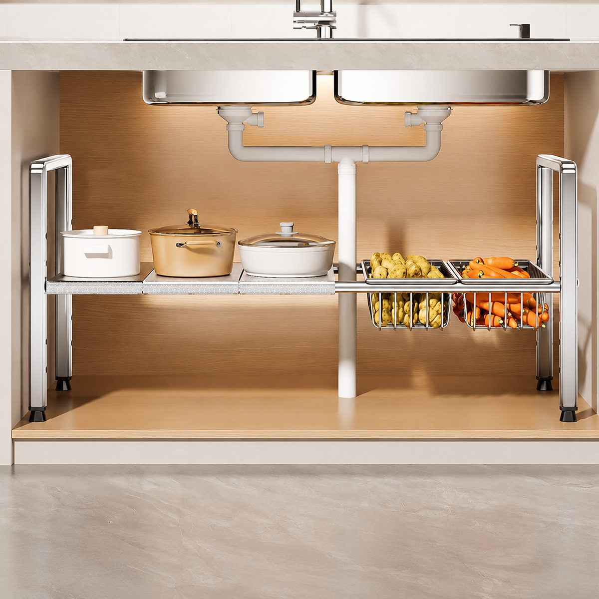 under-sink storage rack