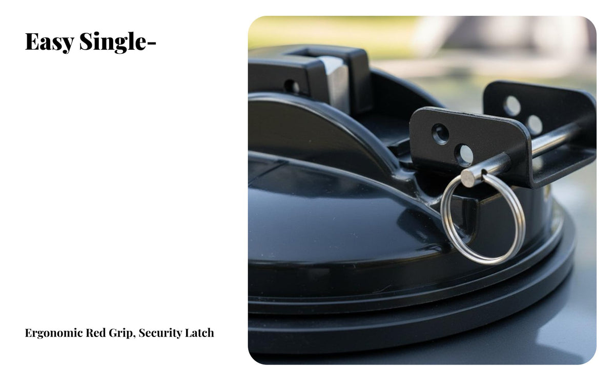 2 Pieces No-Drill Installation Lever-Action Suction Cup Hook Heavy-Duty Temporary Mount Weather-Resistant Fastening Hardware Multipurpose for Outdoor Enthusiasts, Campers, Car Owners, Camping, Road Trips, Boating
