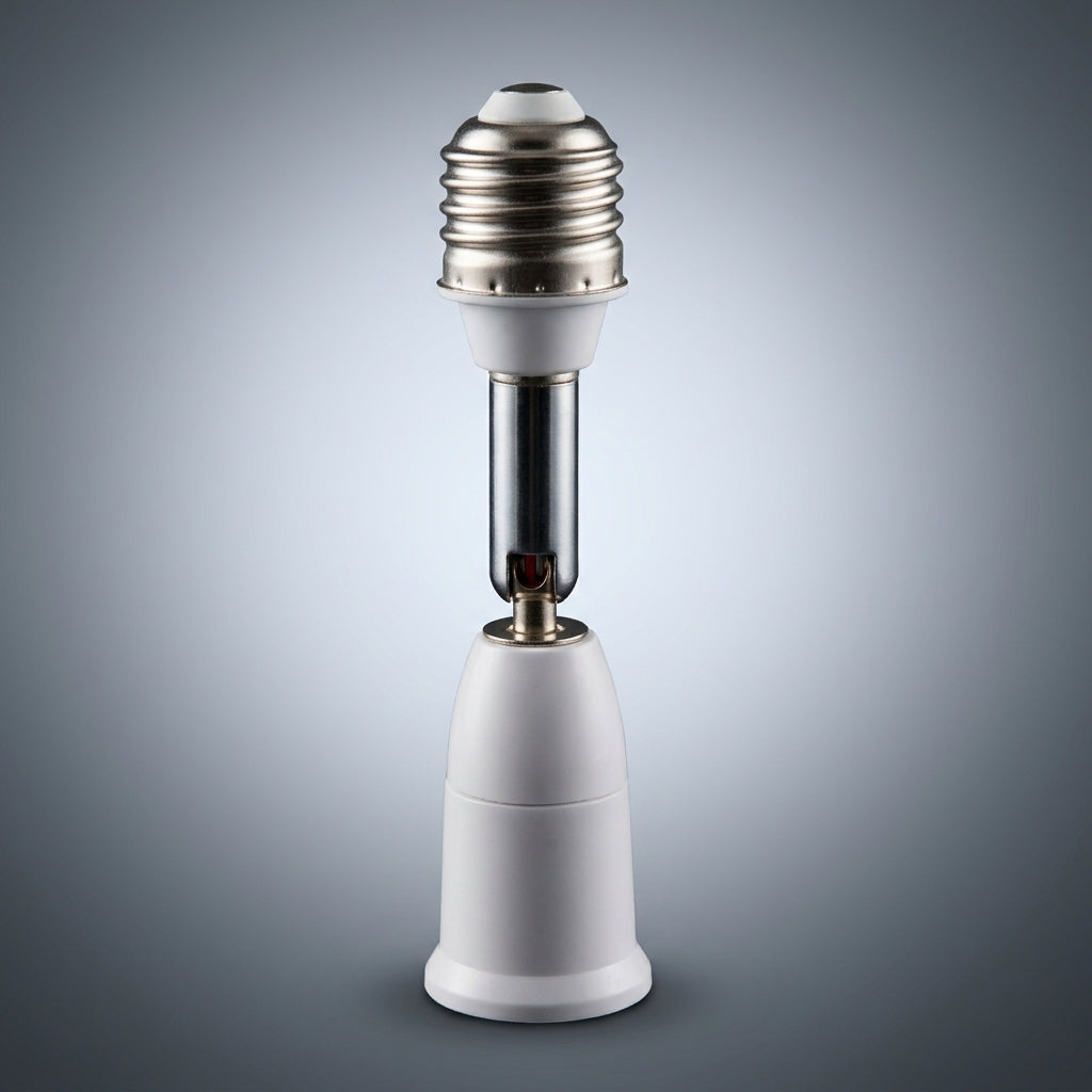 Bulb Holder for E27 Lamp with Flexible Gooseneck, Adjustable E27 to E27 Adapter for Directional Lighting, Heat Resistant up to 80°C, Swivel Base