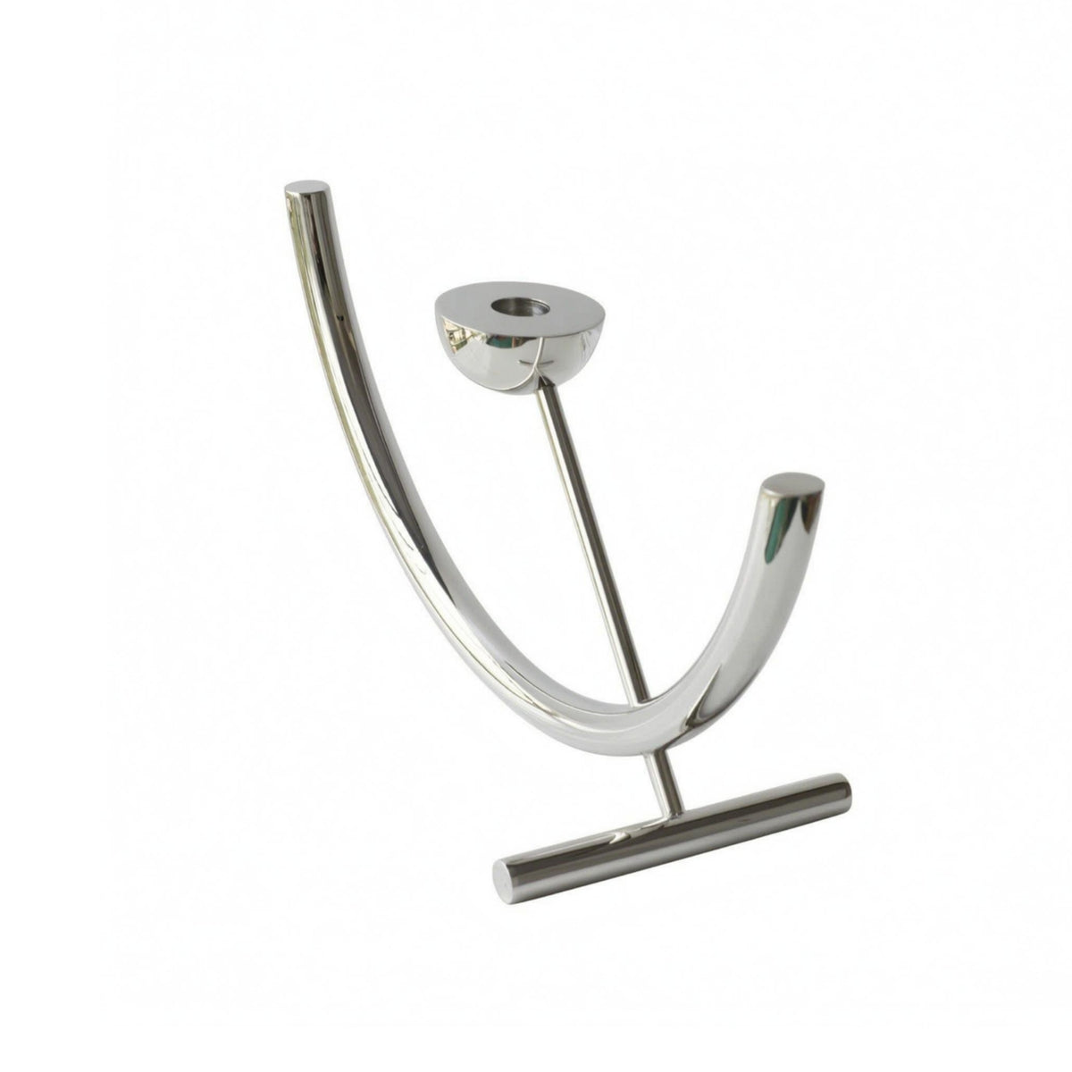 Stainless Steel Candle Holder Minimalist Decor Piece Angled Support