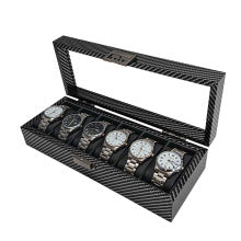 6-Slot Wooden Watch Box with High-Gloss Piano Lacquer