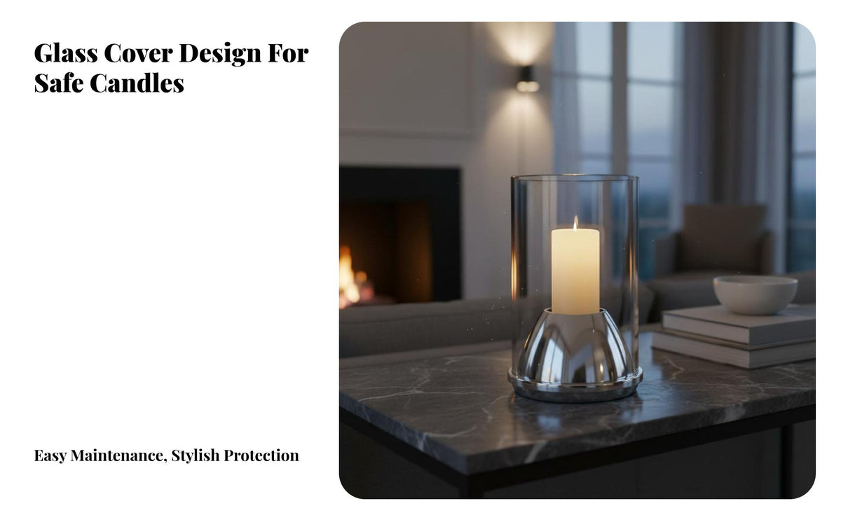 Light Luxury Design Modern Glass Cylinder Candle Holder Atmospheric Glass Wind-Resistant Candle Holder Windproof for Living Room, Weddings
