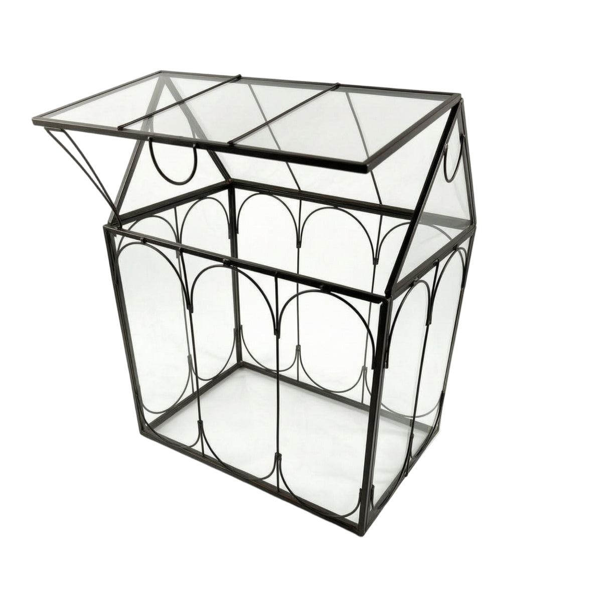 Clear House-Shaped Terrarium Modern Display Terrarium Sturdy Glass Planter Sturdy for Office