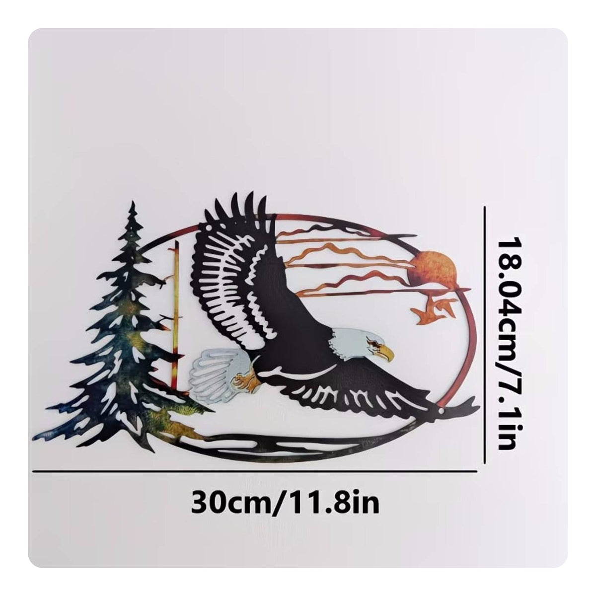 Cast Iron Eagle Wall Hanging Easy to Hang forests Sunset Wall Art Modern Rustic House Decoration for Entryway