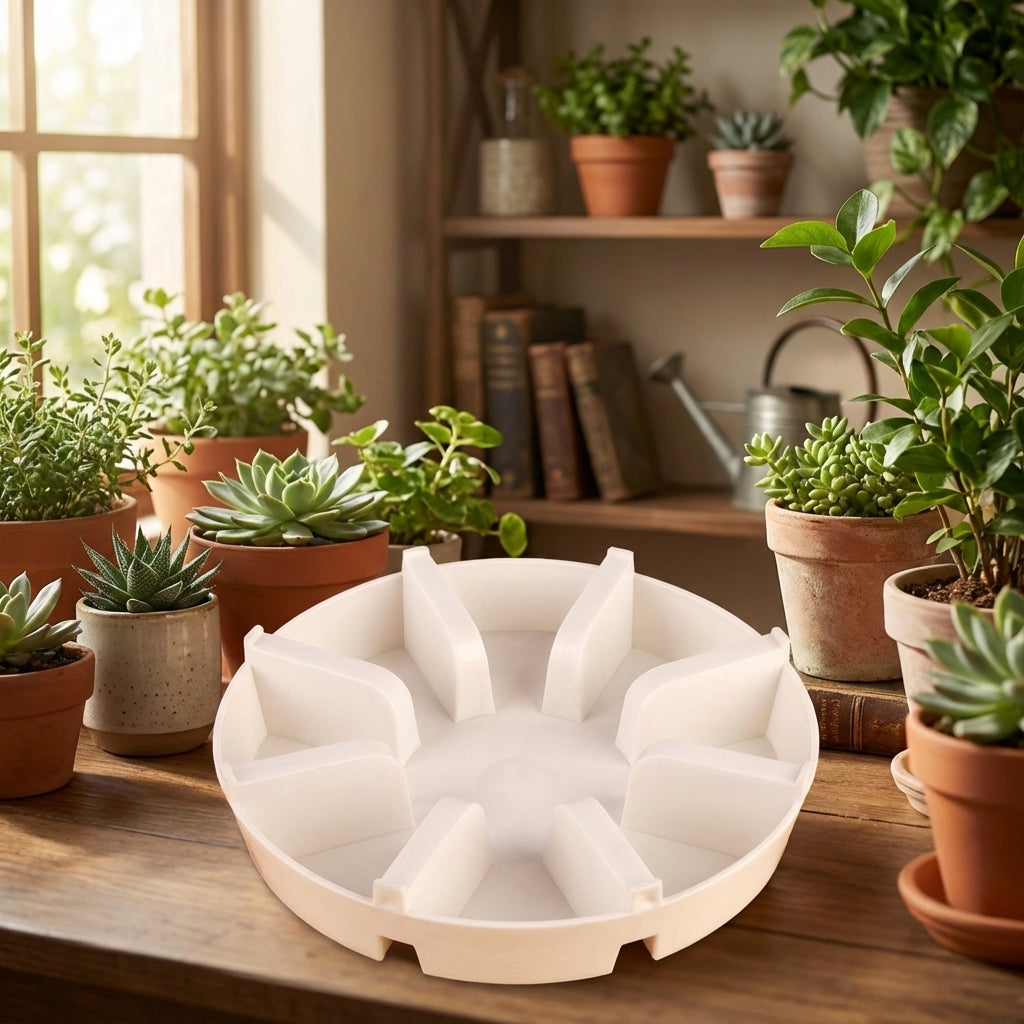Plant Saucers with Raised Drainage, Drip Tray and Water Tray for Indoor Outdoor Plants, Simple Style Plant Trays