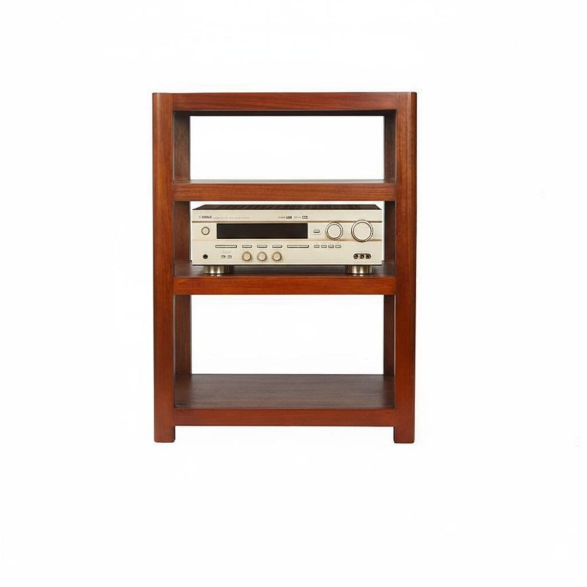Solid Wood Audio Rack High-Fidelity Grade High-Fidelity Equipment Stand Rounded Edges Wooden Stereo Component Shelf for Audiophiles, Listening Room