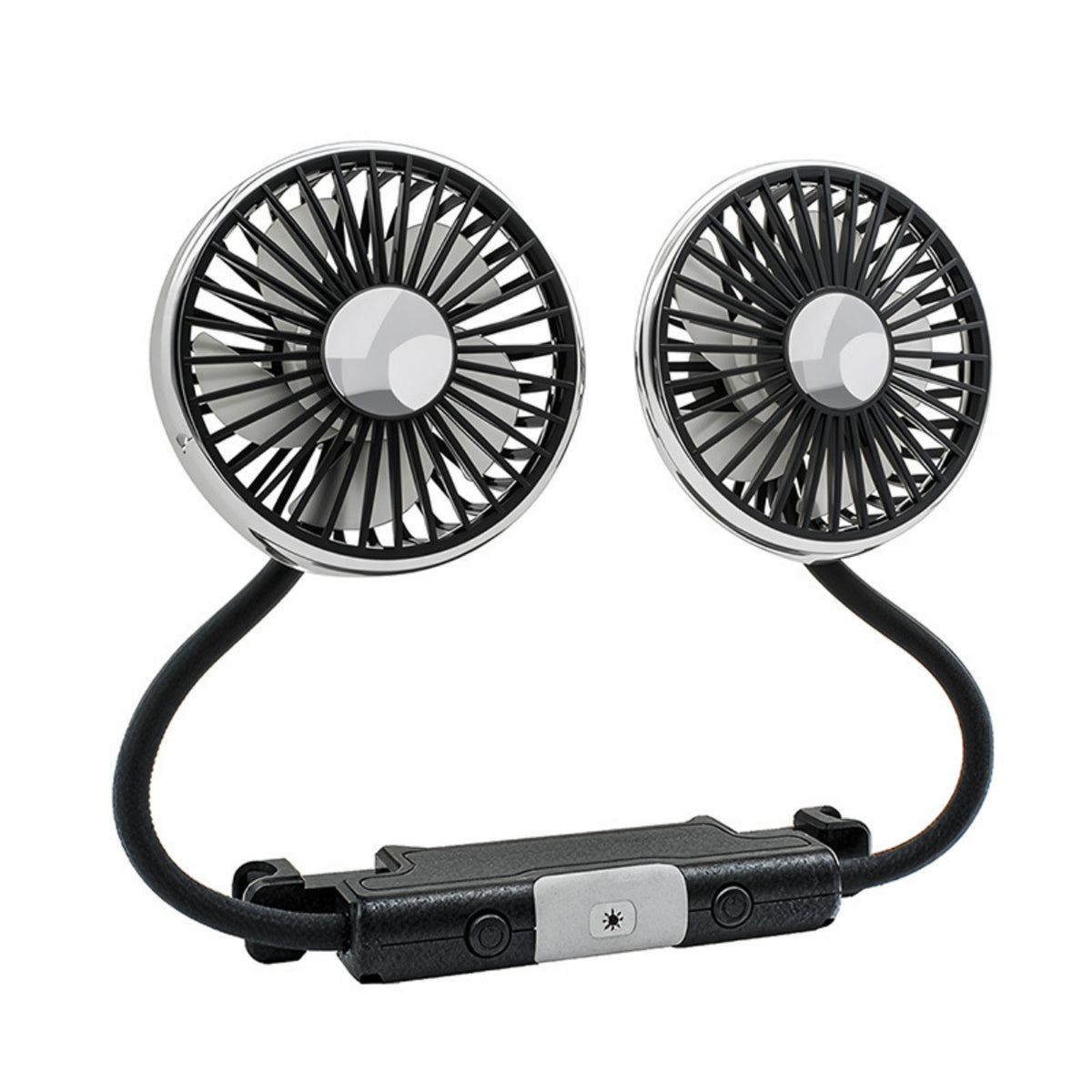 USB Powered Dual Head Car Fan 3-Speed Dual Head Rear Seat Fan 12V Adjustable for Drivers, Road Trips, Truck