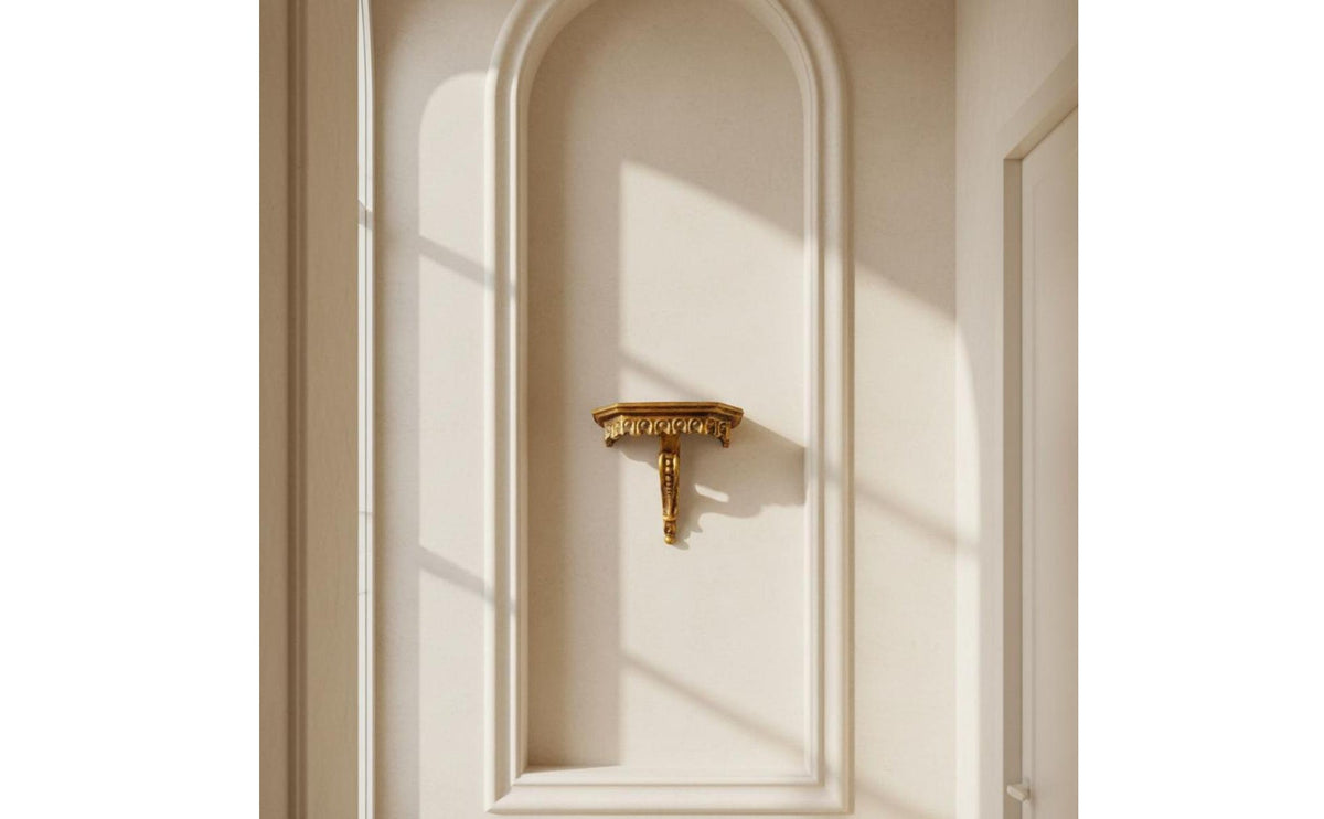 European Resin Wall Bracket Embossed Wall Mounted Organizer Shelf Decorative Candle Holder Shelf for Living Room, Entryway