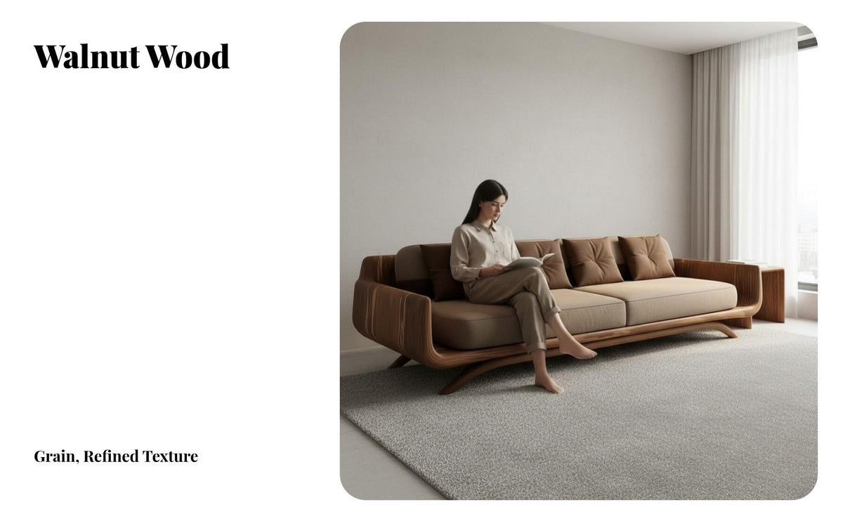 Wooden Frame Leather Settee New Chinese design Sofa sturdy Wood Construction Couch for Apartment Dwellers, Homeowners, Living Room, Lounge Area, Bedroom
