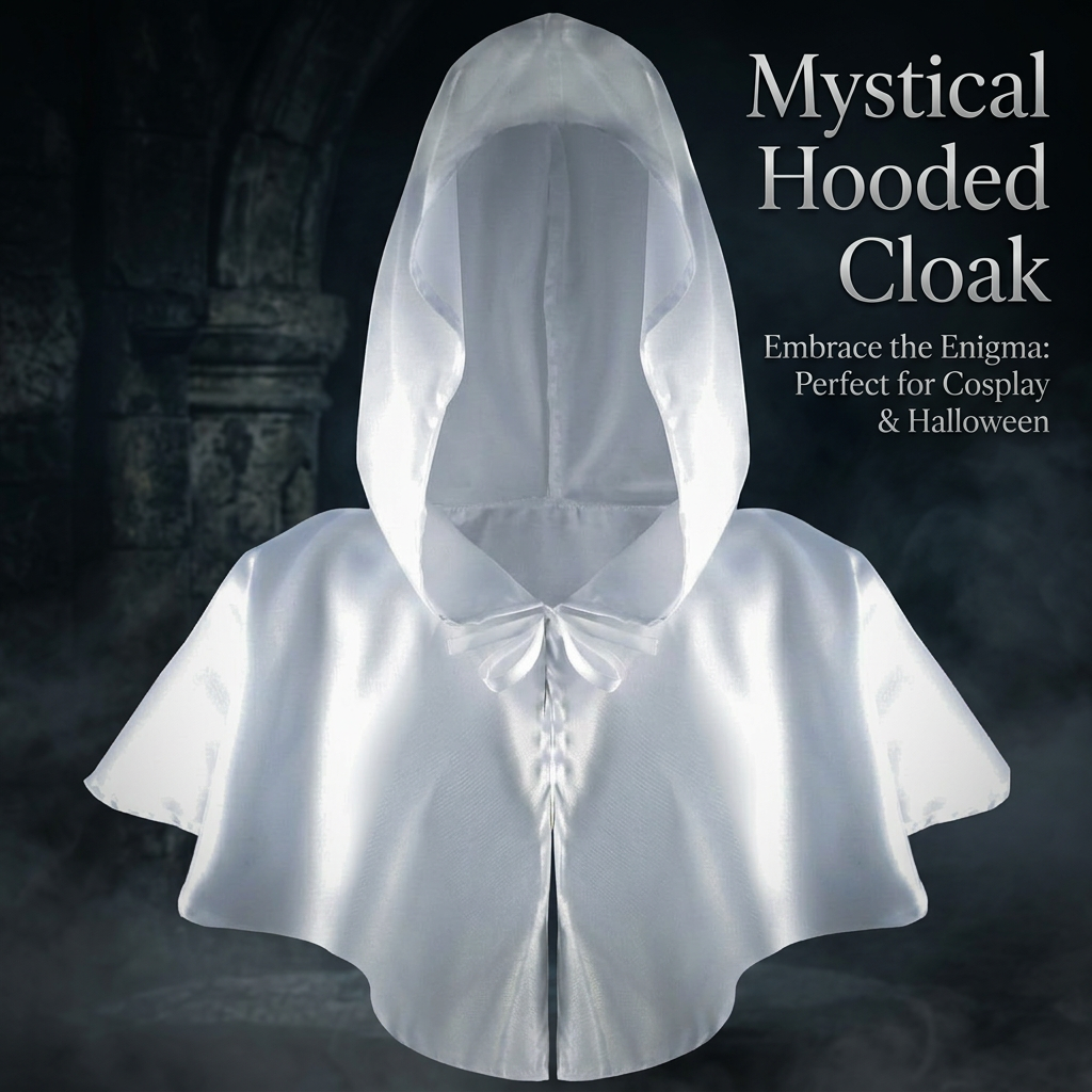Carnival Hooded Cloak for, Gothic Fancy Dress Costume, Medieval Cosplay Cape with Hood, Halloween Party Outfit, Role Playing Apparel