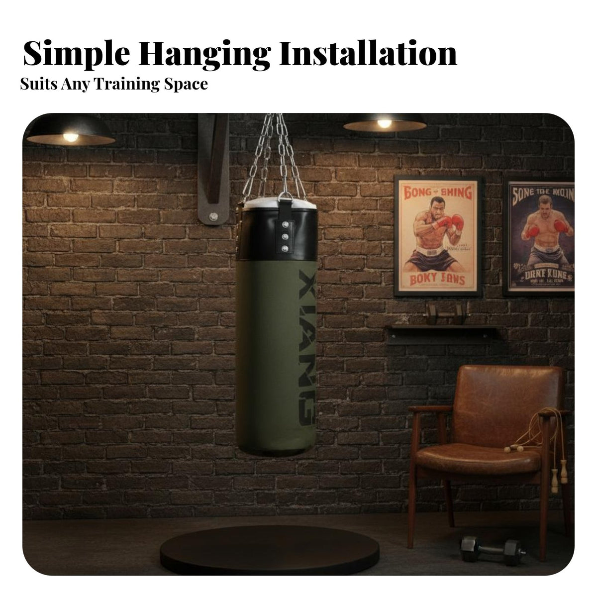 Easy to Fill Hanging striking bag sturdyDuty Unfilled Hanging bag Stress Relief martial Training Tool for Athletes, Beginners, Professionals, Dojo, Gym, Strength Building