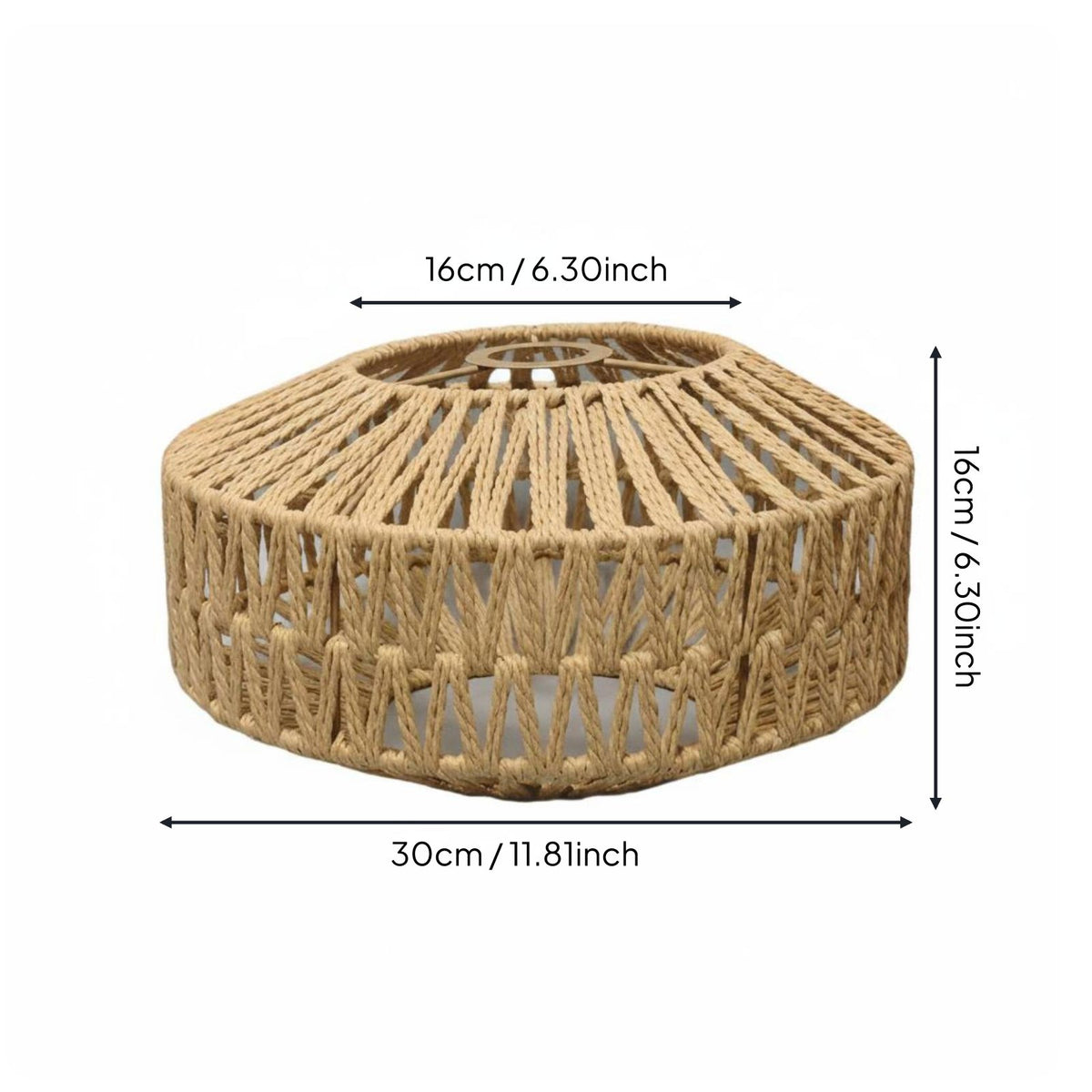 Natural Material Rattan Weave Lamp Cover Japandi Design Woven Rope Lampshade Rustic Decor Bohemian Design Lampshade for Restaurant