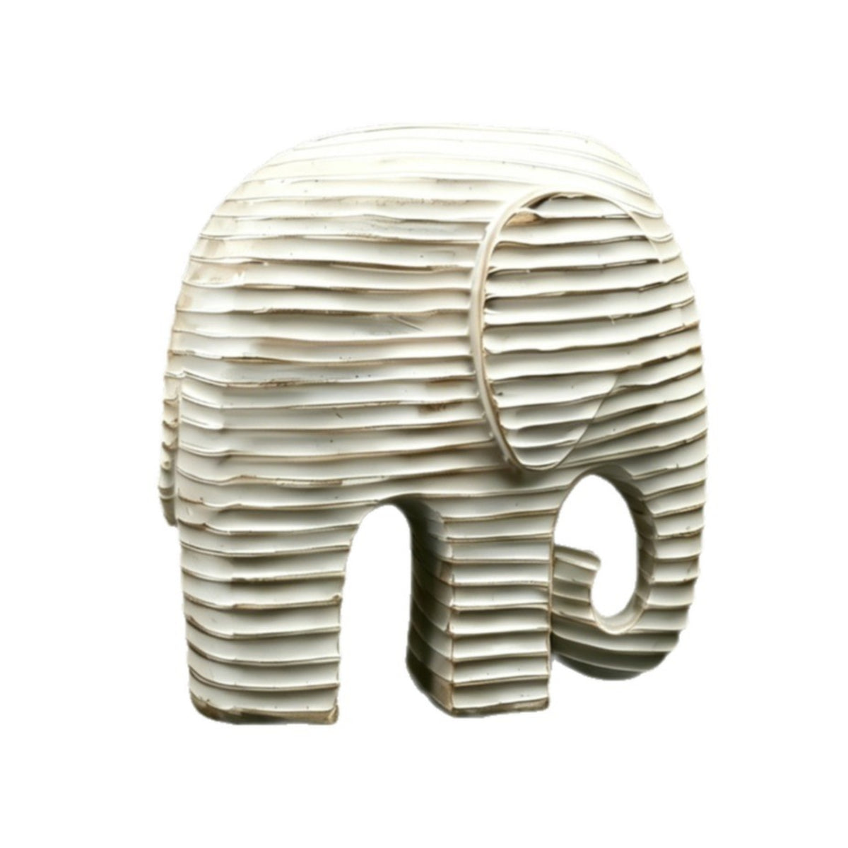 Elephant Figurine Ribbed Elephant Statue Modern Decor for Living Room