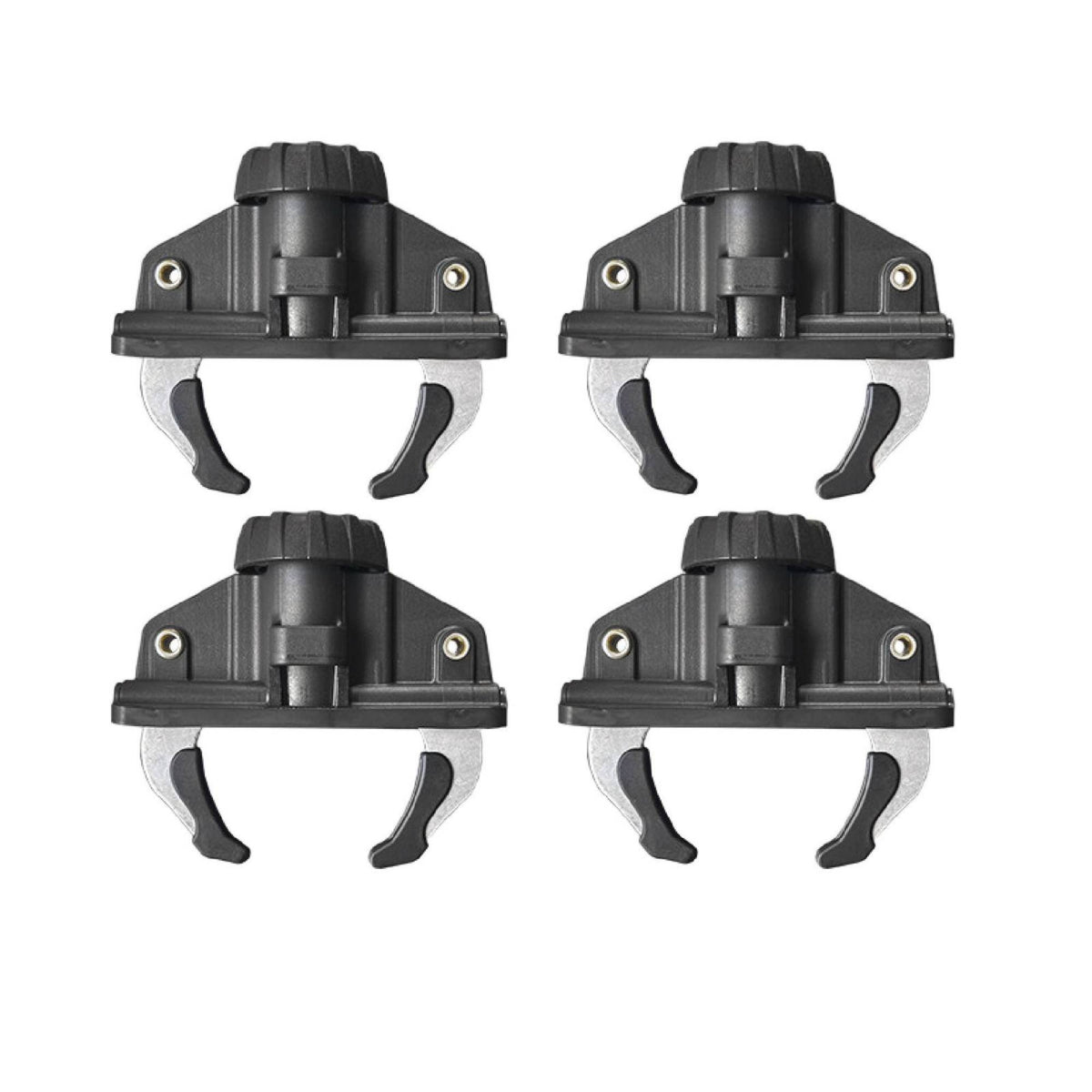 4 Pieces Drillno-Drill Luggage Box Clamp Quick-Tightening Mounting Clamp with Hooks Adjustable Roof Box Mounting Kit Easy to Install for Travelers, Road Trippers