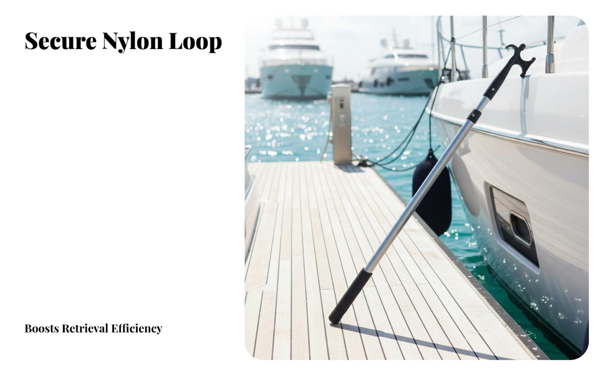 Telescopic Boat Hook Lightweight Aluminum Docking Hook Extendable Mooring Pole for Fishermen, Water Incident Assistance Teams, Marinas