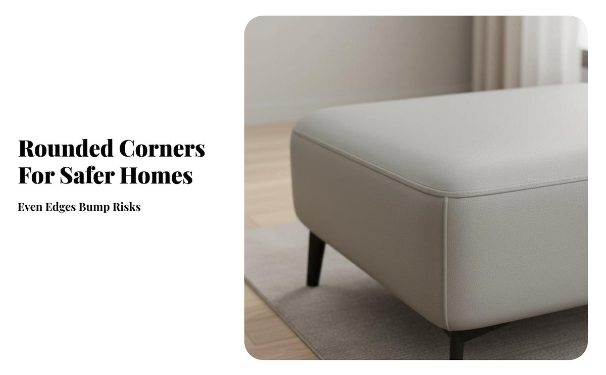 Modern Minimalist Design Padded Footstool Scratch-Resistant Square Padded Footrest Multifunctional Ottoman Solid Wood Legs for Homeowners, Pale Ice Workers, Pet Owners, Living Room, Entryway, Bedroom, Under Desk