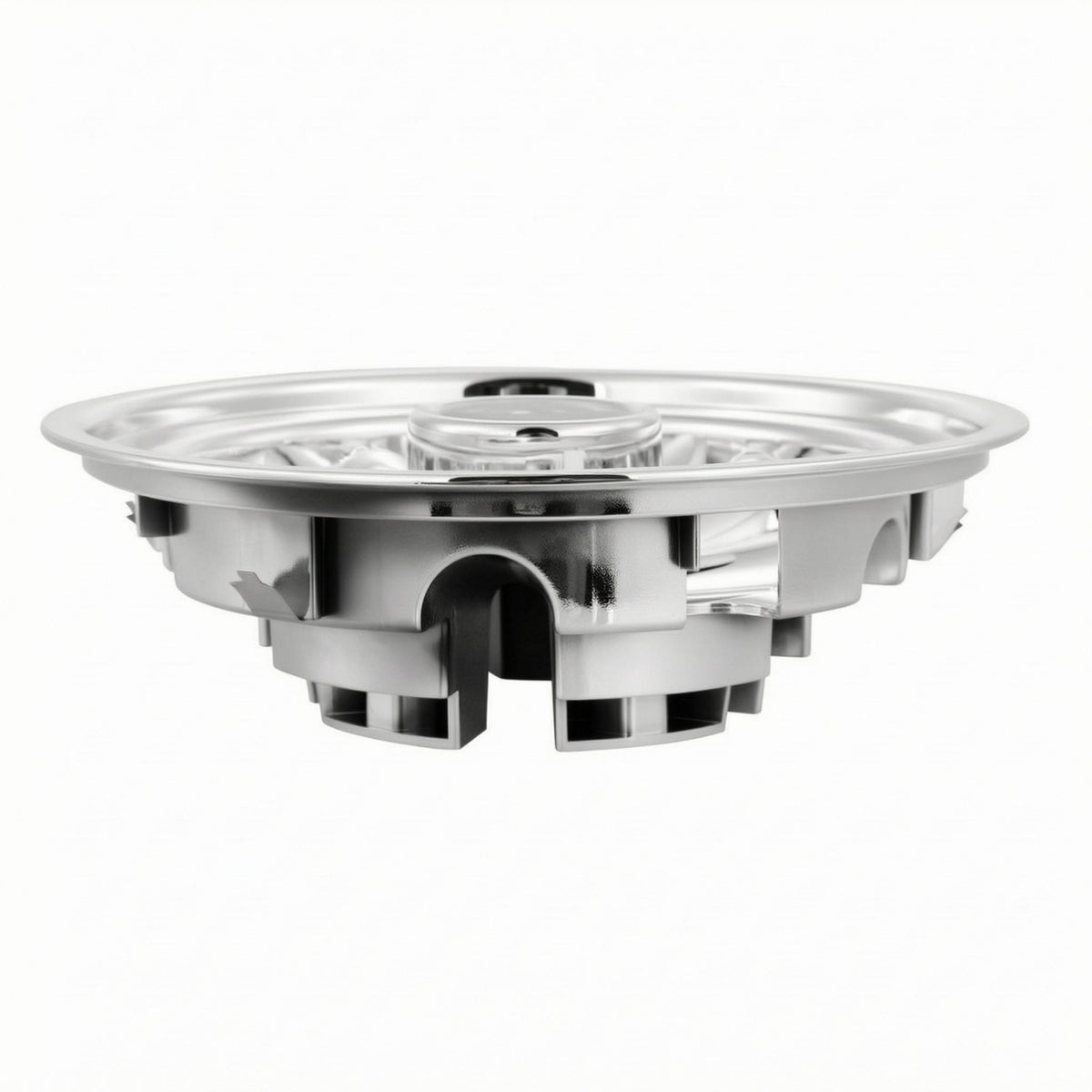 Utility Cart Hub Cap Silver 8-Inch Wheel Hub Cap Scratch-Resistant Vehicle Accessory