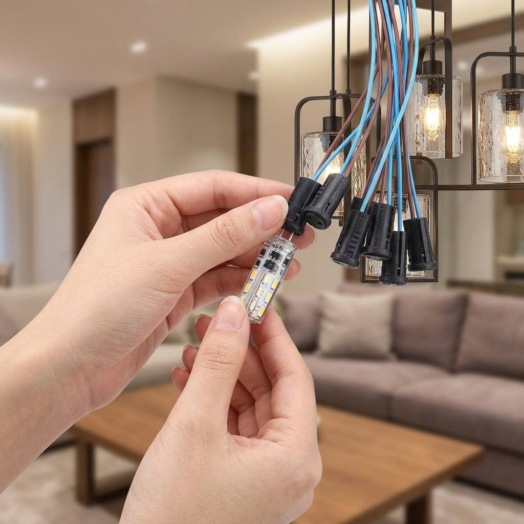 High Temperature Wire with Ceramic Lamp Holder for DIY Lighting, Replacement Lamp Holder for 12V 30V Pin Base, Heat Resistant Wire Base Holder