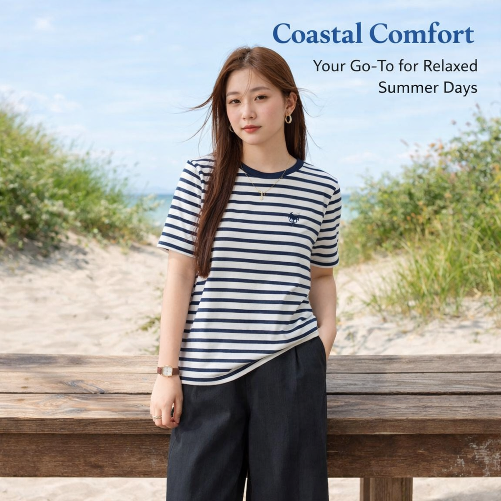 T Shirts for Women in Extended Sizes with Round Neckline and Boxy Oversized Fit, Ladies Summer Tops in Breathable Blend Material