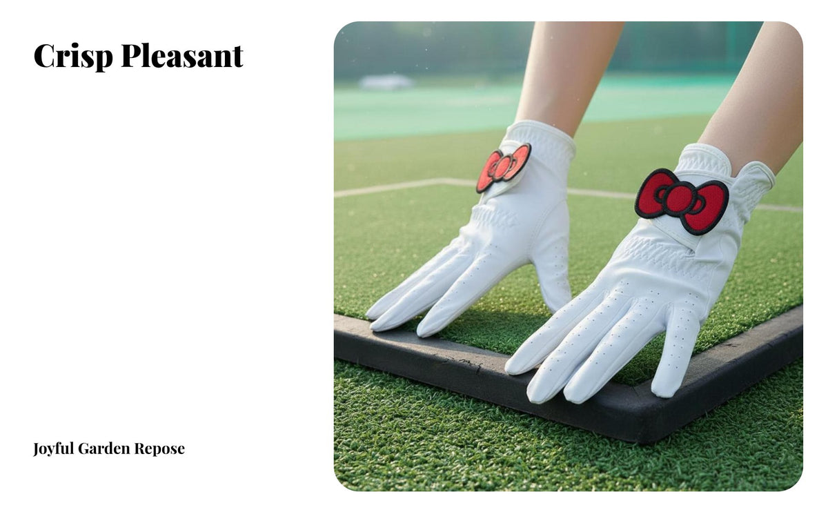 2 Pieces Women's Golf Gloves Wear-Resistant women's Golf Glove Sturdy Cartoon Bow Sports Gloves for Female Golfers, Driving Range, Outdoor
