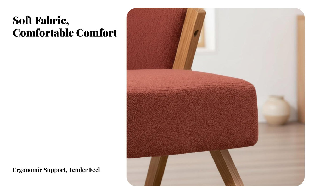 Upholstered Single Sofa Nordic aesthetic Lounge Chair Minimalist Design Comfortable for Homeowners, Bedroom