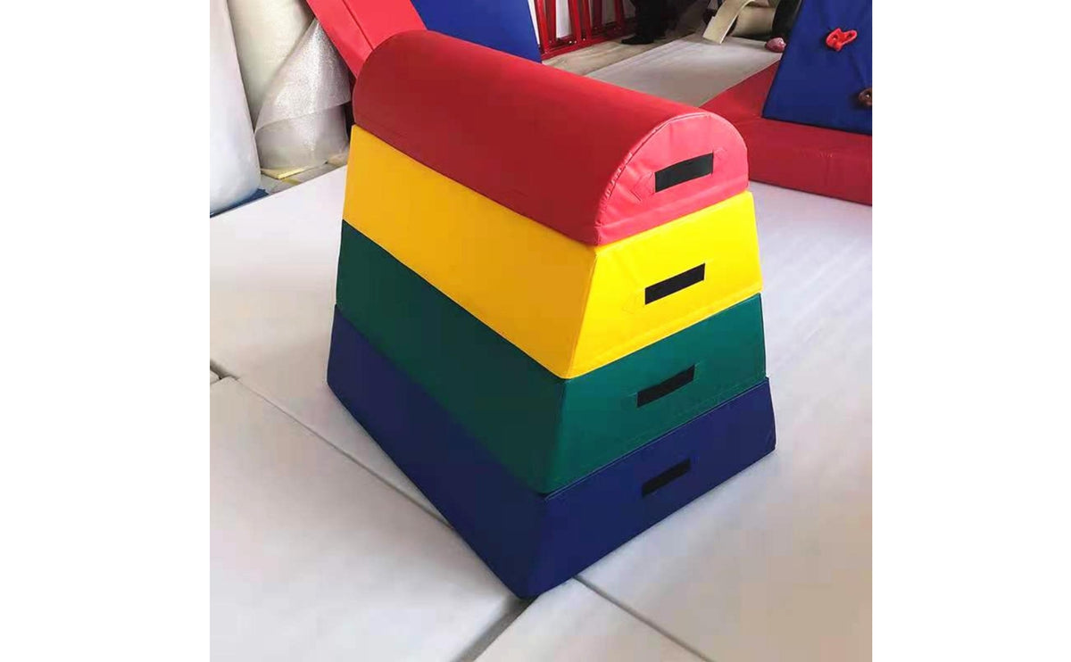 Arched Jumping Box Safe Training Children Vaulting Horse Shock Absorbing Soft Gymnastics Obstacle for Kindergarten Students, Kids, Playroom, Gym, School
