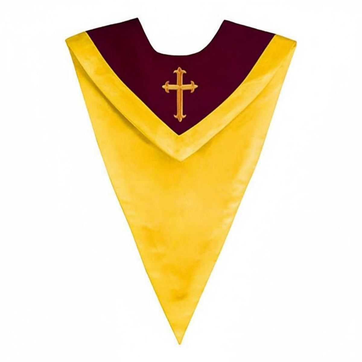 Bi-Color Graduation Stole Gender-Neutral Design V-Shaped Neck honors Stole Ceremonial Accessory for Graduates, Commencement