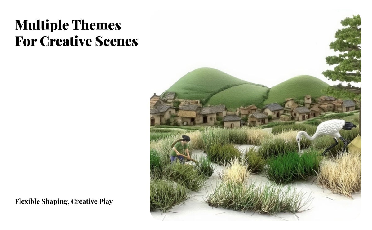 Grass Tufts Hand-Tear Miniature Grass Tufts DIY Wargaming Basing Material for Wargamers, Hobbyists, Dioramas, Architectural Models, Sand Tables