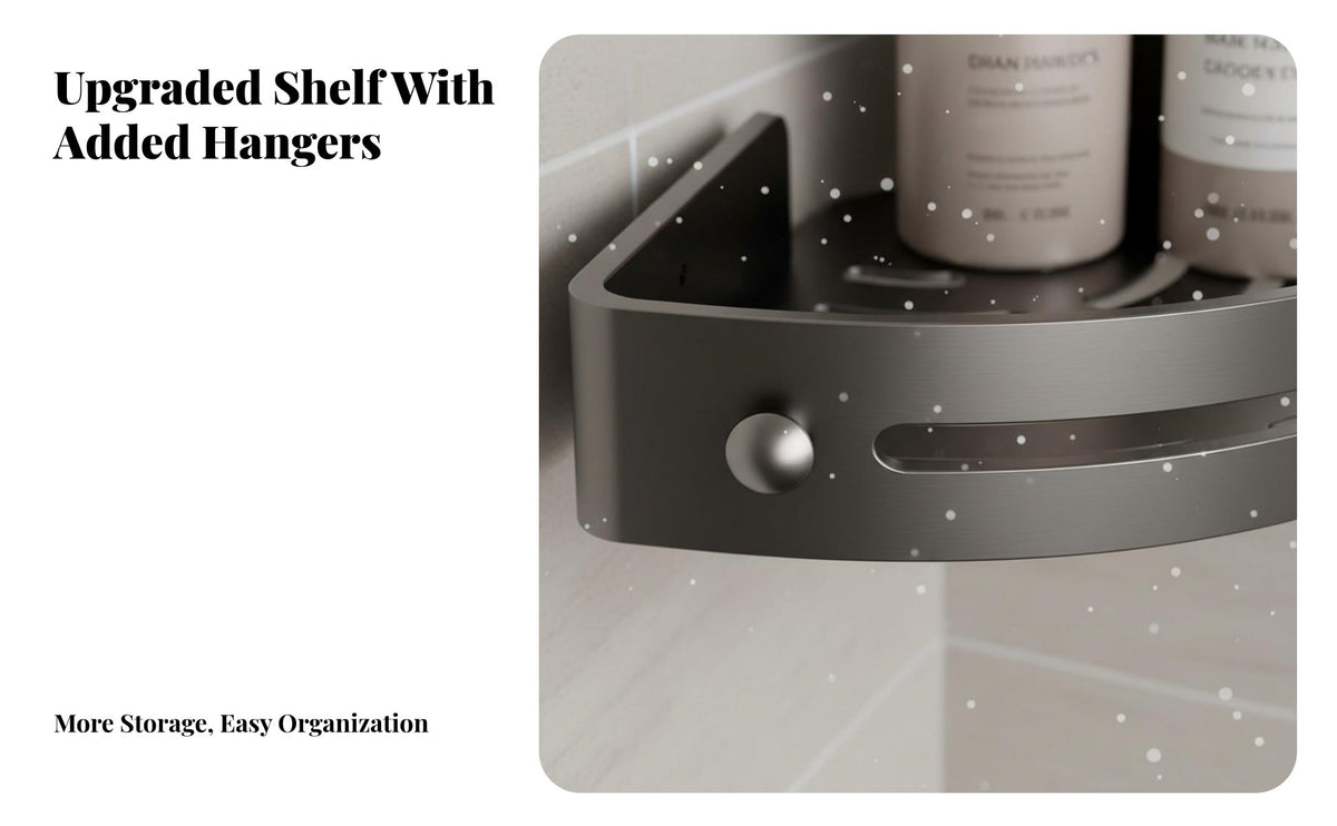 Triangular Shower Rack Drill Installation Triangle Corner Rack No Bathroom Accessory for Homeowners, Families, Restroom, Kitchen