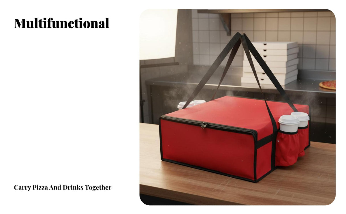 Meal Transport Bag Thickened Insulated Pizza Storage Bag Portable Insulated Food Delivery Pouch for Restaurants, Caterers